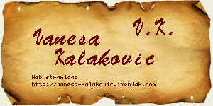 Vanesa Kalaković vizit kartica